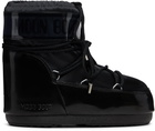 Moon Boot Black Icon Low Glance Satin Boots
