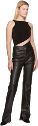 Olēnich Black Faux-Leather Trousers