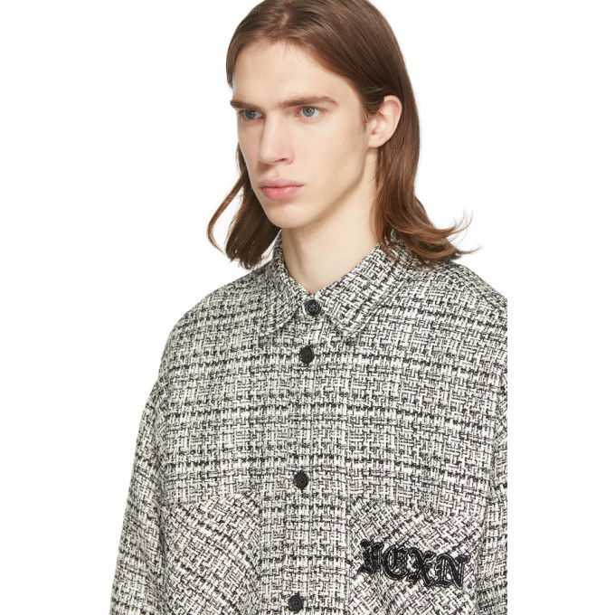 Faith Connexion Black and White Logo Tweed Oversized Shirt Faith