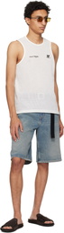 Courrèges White Printed Mesh Tank Top