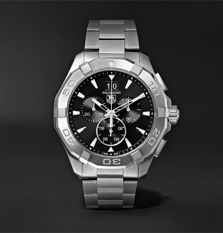 Photo: TAG Heuer - Aquaracer Chronograph Quartz 43mm Steel Watch - Men - Black
