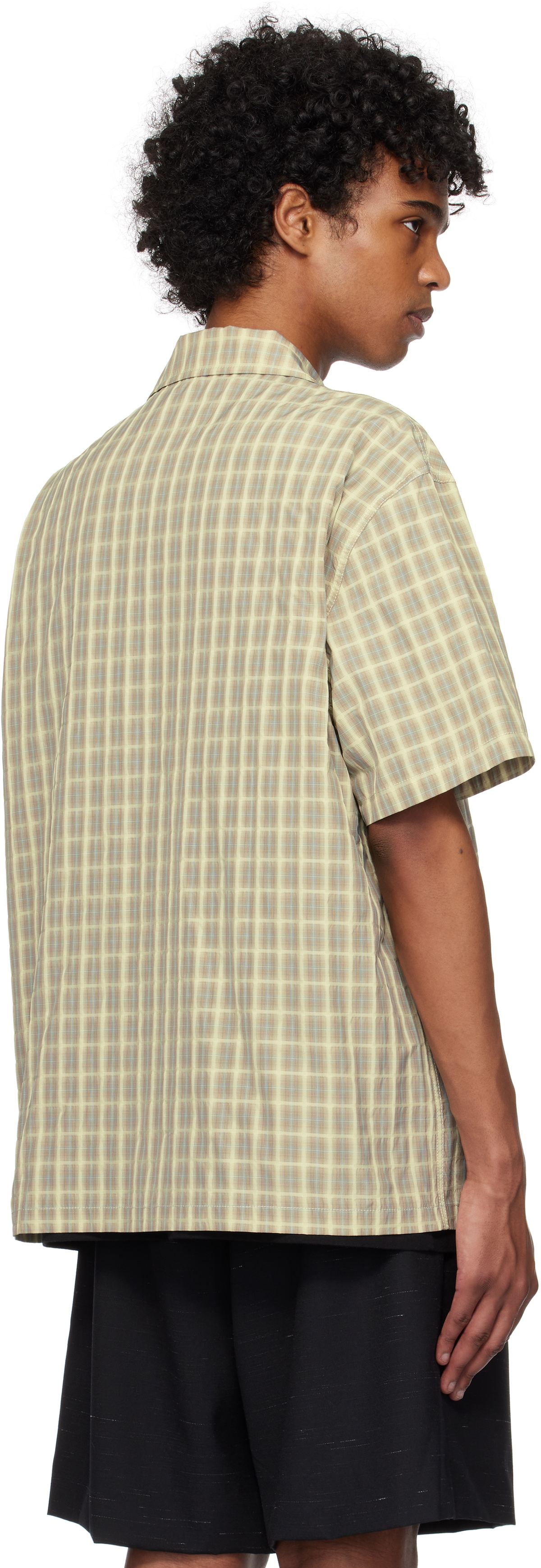 Kijun Beige Check Half Sleeve Shirt