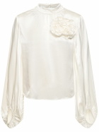 DESIGNERS REMIX Lilian Viscose Blend Shirt with Rose