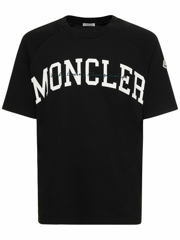 Photo: MONCLER - Logo Printed Cotton Jersey T-shirt