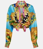 Versace Medusa Palm Springs tie-front silk blouse