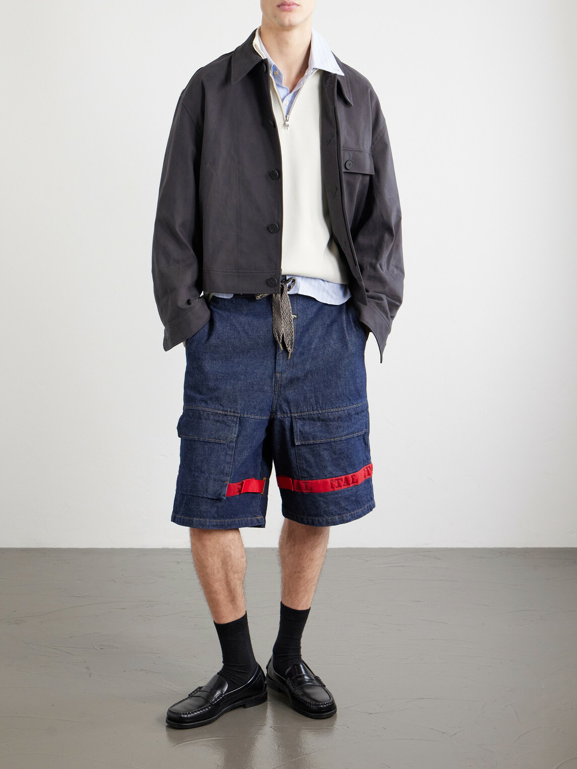 KAPITAL - Nouvelle Shuttle Straight-Leg Denim Shorts - Blue