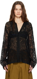 Bode Black Blooming Threadwork Shirt