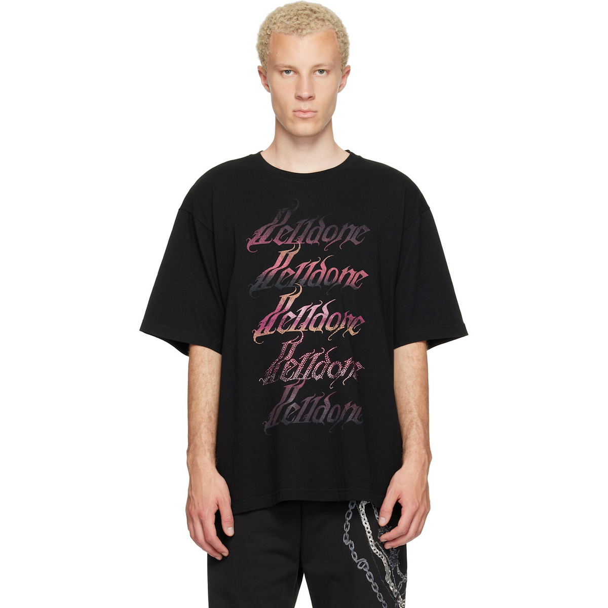 We11done Black Gradient Logo T-shirt