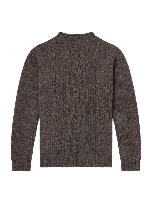Photo: Barbour - Cable-Knit Wool Sweater - Brown