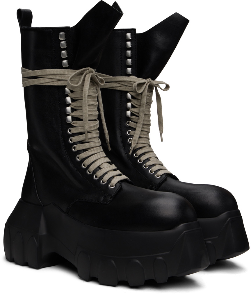 Rick Owens Black Porterville Army Mega Tractor Boots Rick Owens