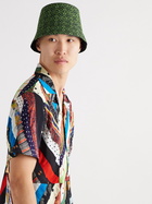 Loewe - Reversible Logo-Jacquard Cotton-Blend and Shell Bucket Hat - Green