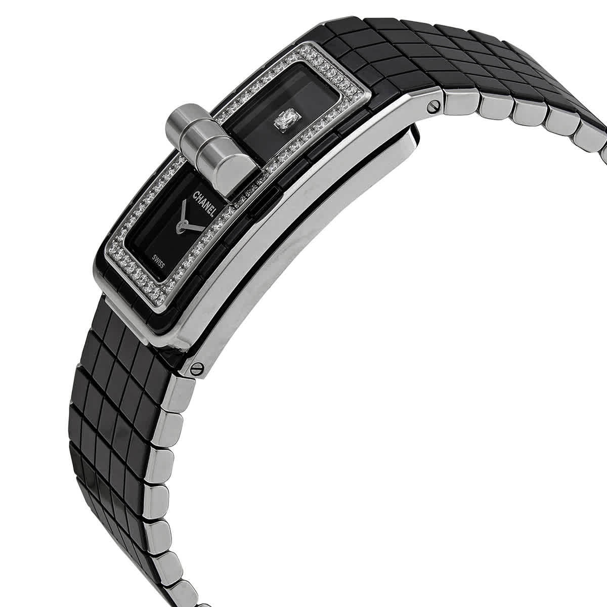 Chanel Code Coco Black Diamond Dial Steel and Ceramic Ladies Watch H5148