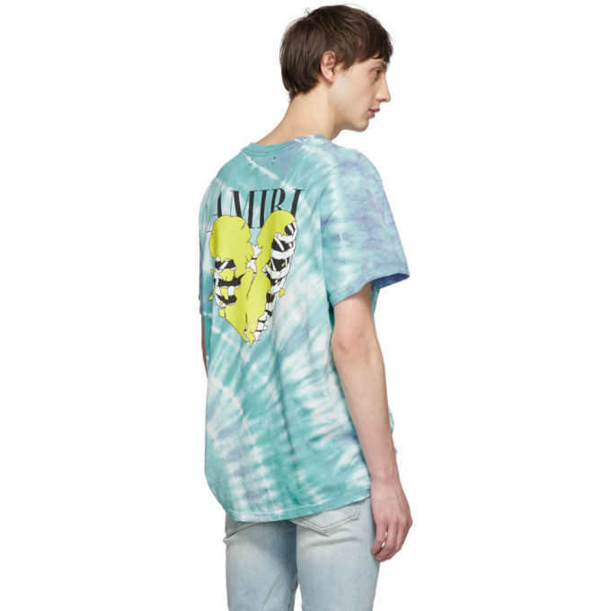 Amiri Blue Tie Dye Lovers T Shirt Amiri