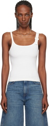 Courrèges White Buckle 90's Rib Tank Top