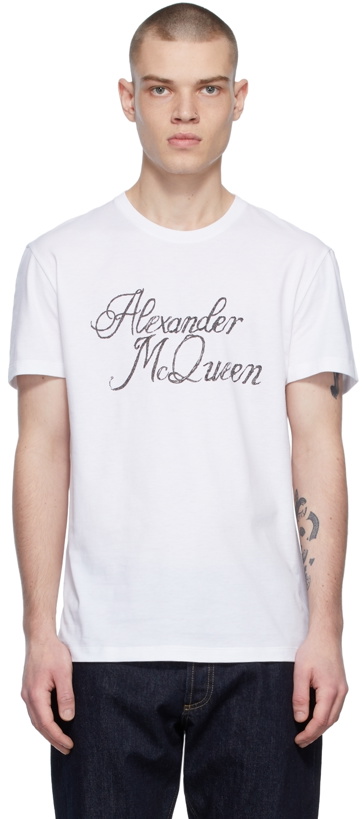 Photo: Alexander McQueen White Script T-Shirt