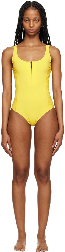 Photo: Moncler Yellow Nylon One-Piece Swimsuit