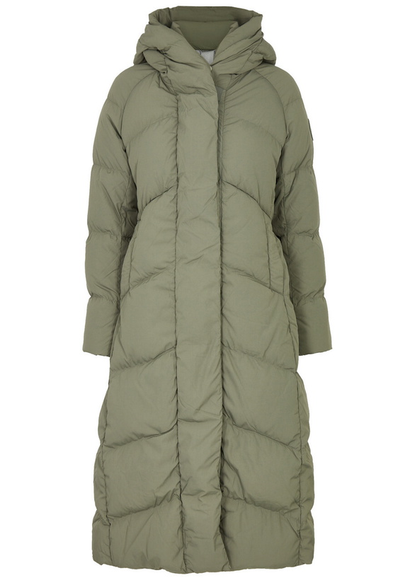 Photo: Canada Goose Women's Large Sage Marlow Quilted Shell Parka Coat Hooded Style & Longline Shape