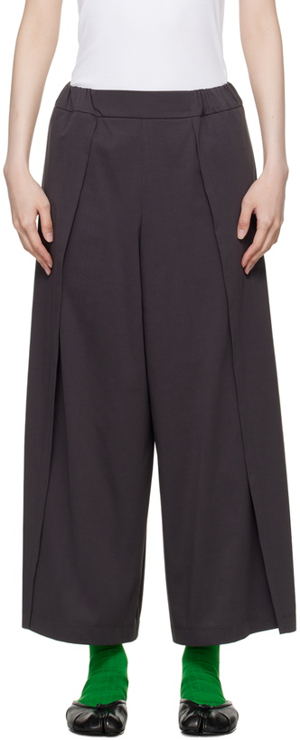 Photo: 132 5. ISSEY MIYAKE Gray Crosscut Trousers