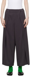 132 5. ISSEY MIYAKE Gray Crosscut Trousers