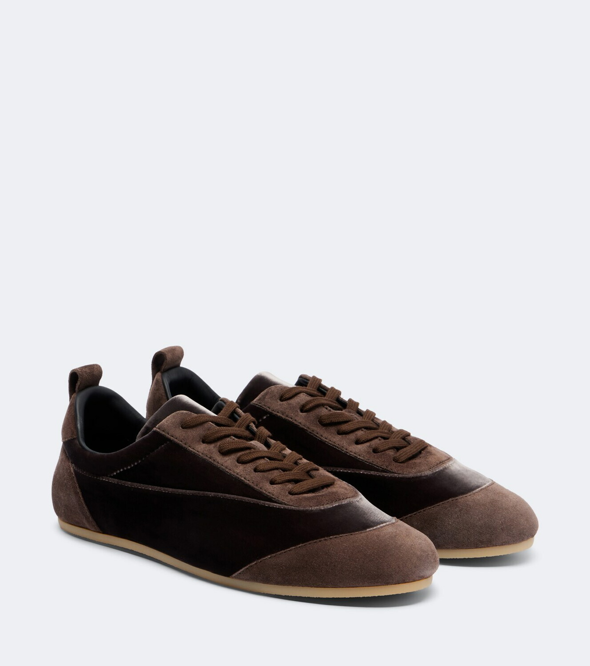 Jil Sander Etage suede-trimmed velvet sneakers
