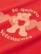 VETEMENTS - Te Quiero Slim-Fit Logo-Print Stretch-Cotton Jersey T-Shirt - Red
