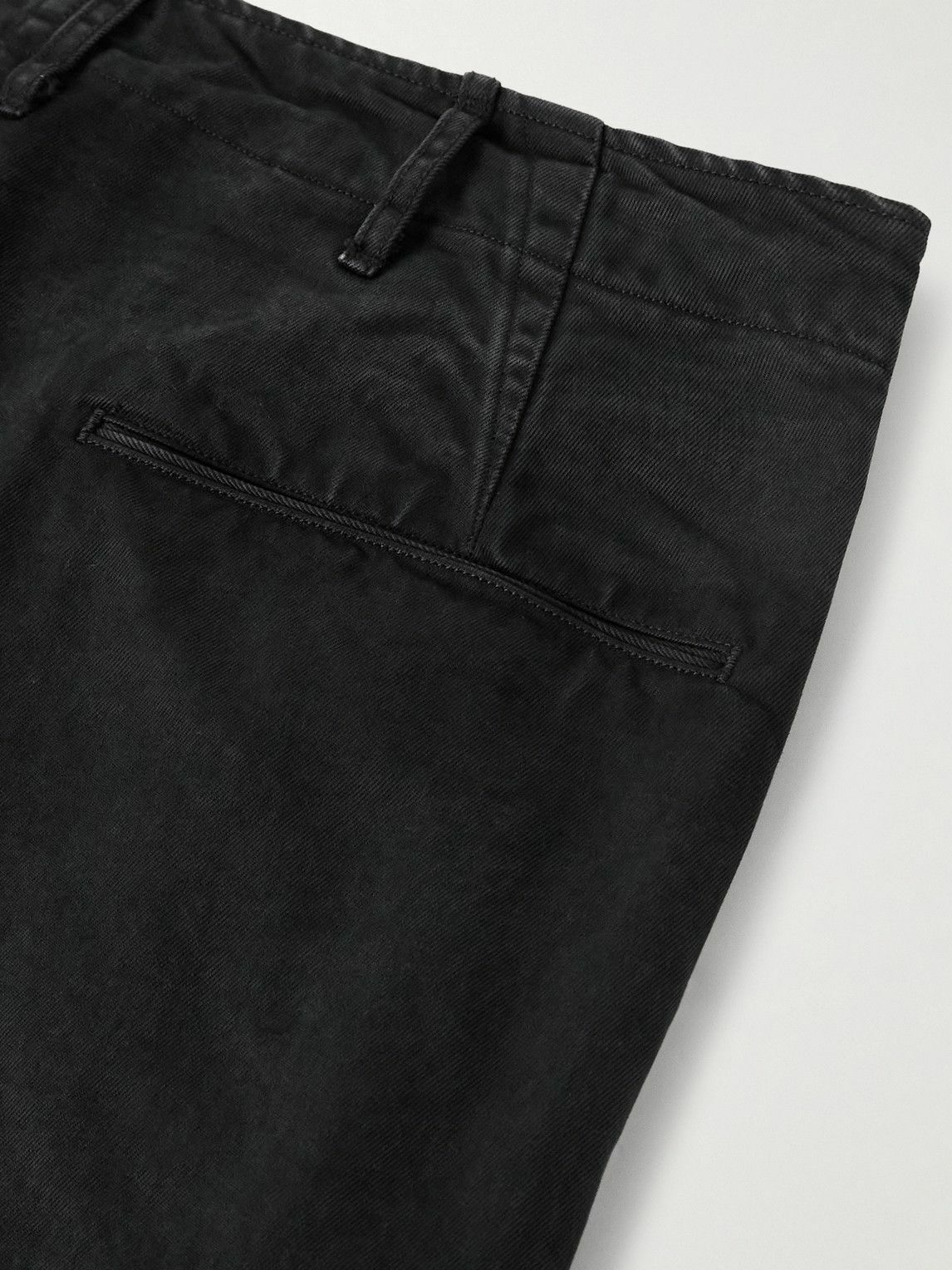 Auralee - Finx Straight-Leg Cropped Cotton-Twill Chinos - Black