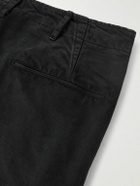 Auralee - Finx Straight-Leg Cropped Cotton-Twill Chinos - Black