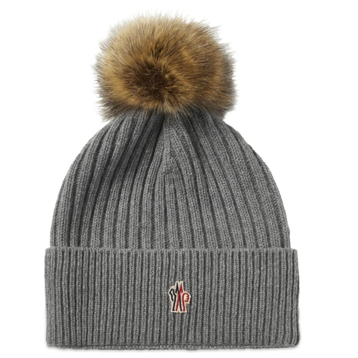 Photo: Moncler Grenoble Women's Beanie Hat With Logo in Grey