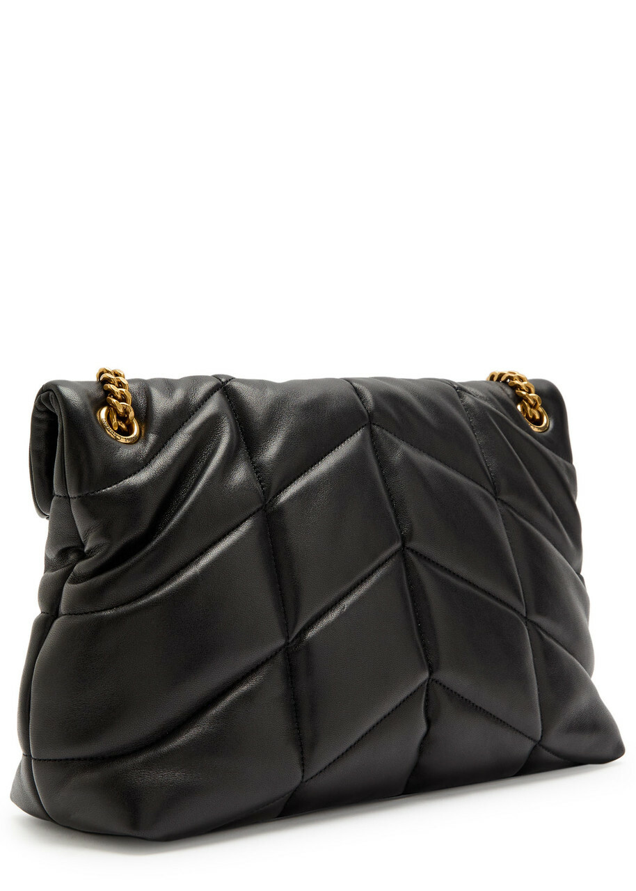 Saint Laurent Lou Puffer Medium Leather Shoulder bag - Black - One Size