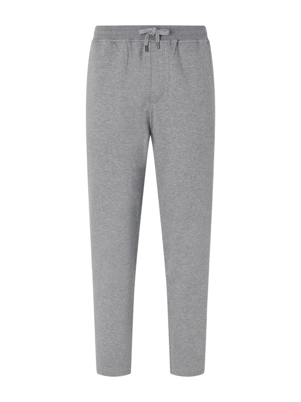 Photo: Brunello Cucinelli - Tapered Cotton, Cashmere and Silk-Blend Jersey Sweatpants - Gray