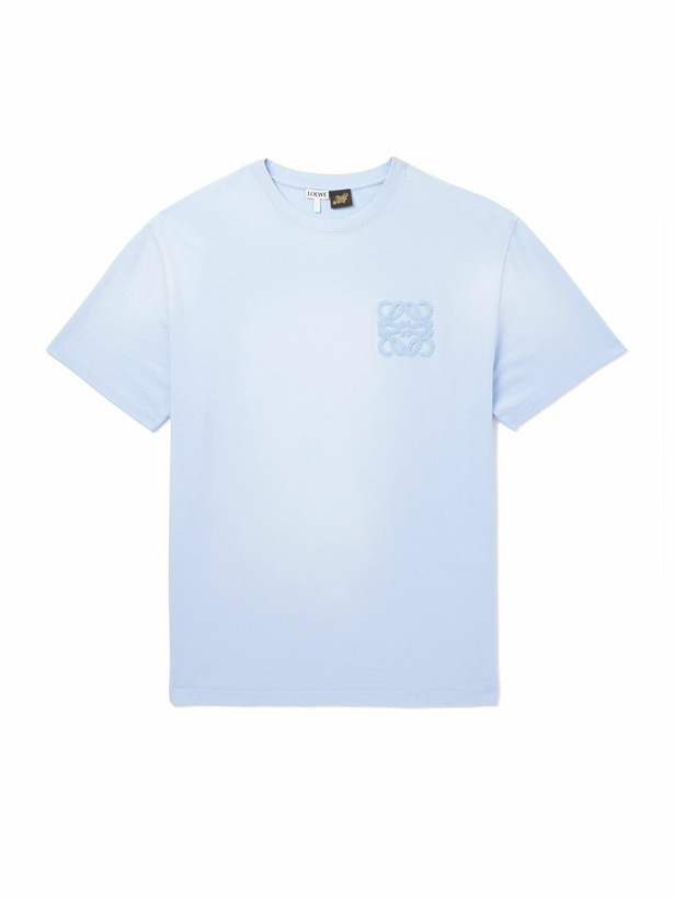 Photo: LOEWE - Paula's Ibiza Logo-Appliquéd Cotton-Jersey T-Shirt - Blue