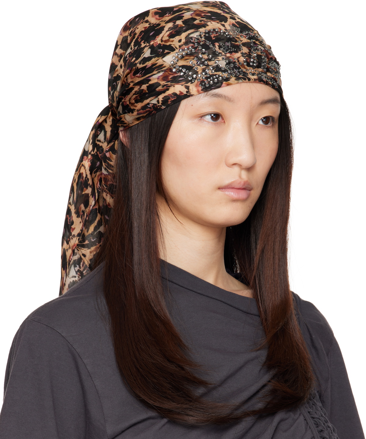 Collina Strada Brown Princess Foulard Scarf
