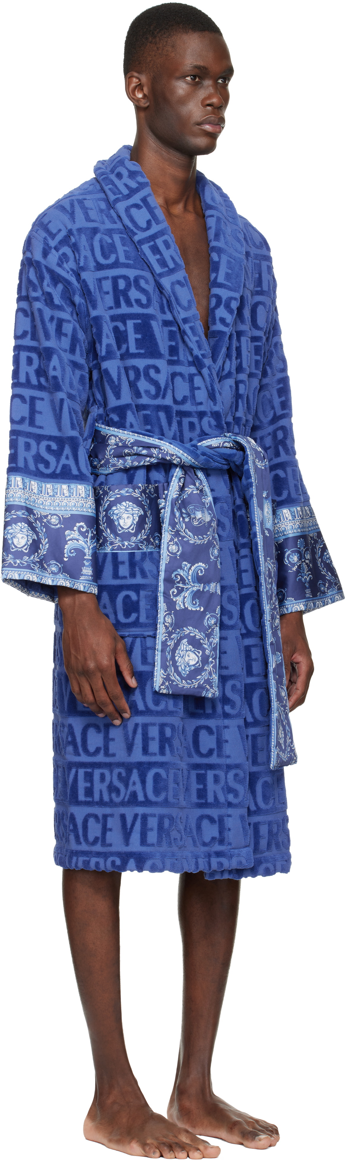 Versace Blue 'I Heart Baroque' Bathrobe