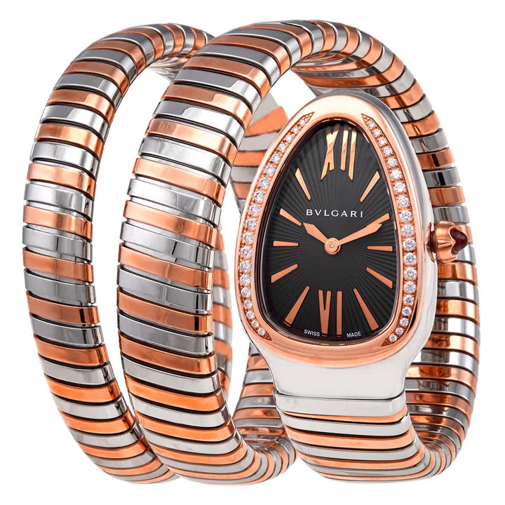 Photo: Bvlgari Serpenti Tubogas Quartz Diamond Grey Dial Ladies Watch 102680