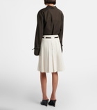 Ferragamo Belted cotton and silk miniskirt