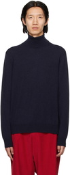 Maison Margiela Navy Exposed Seams Turtleneck