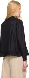 3.1 Phillip Lim Black Long Sleeve Flounce Hem Shirt