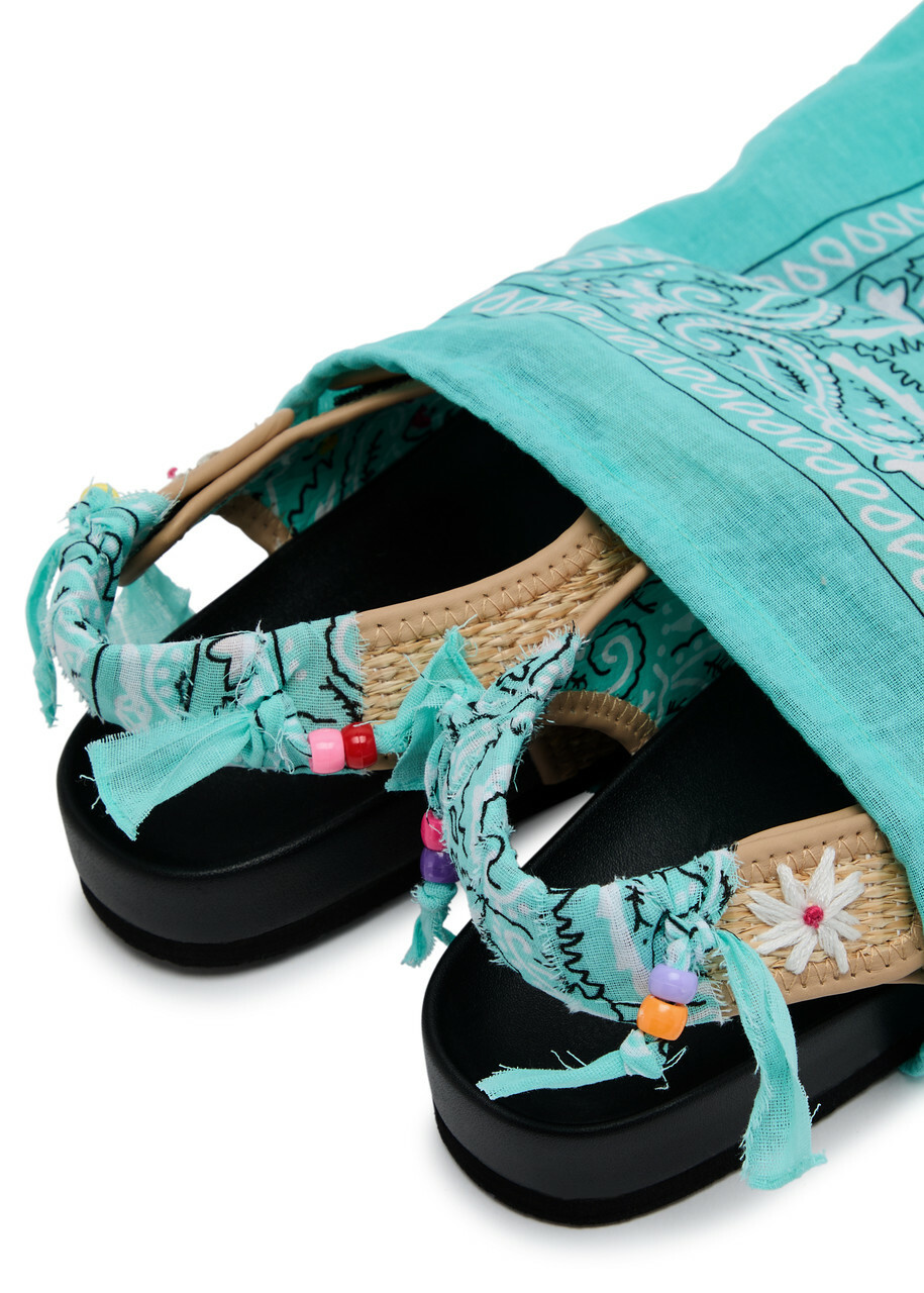 Arizona Love Apache Flower Raffia Sandals Multicoloured