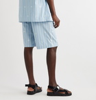 Gucci - Striped Cotton-Jacquard Bermuda Shorts - Blue