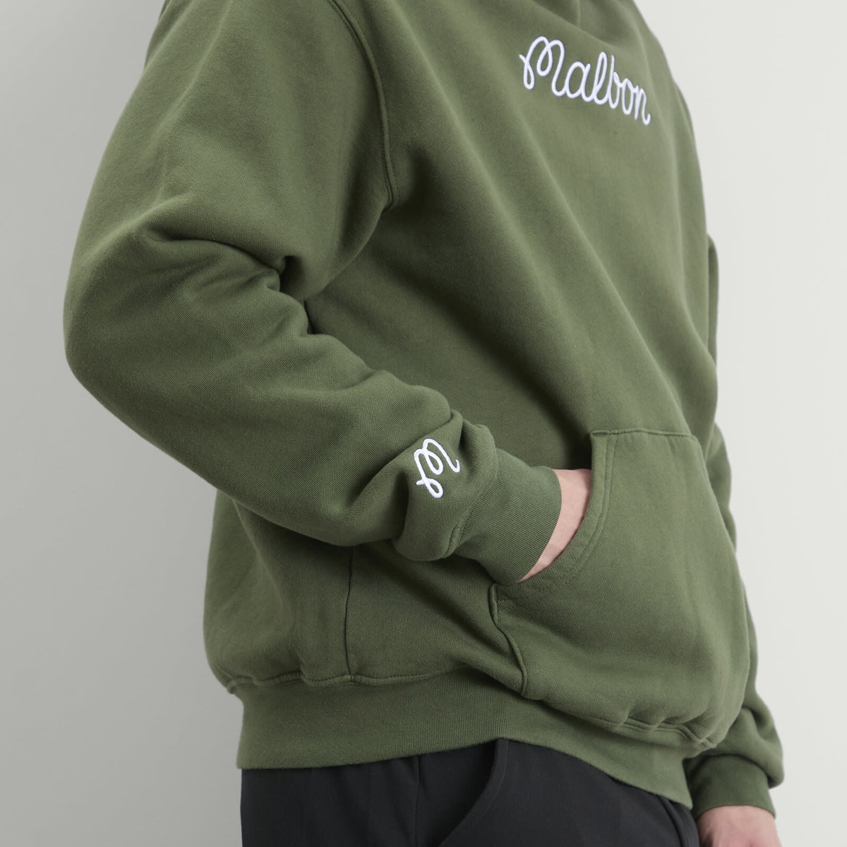Malbon Men's Fesque Hoodie in Olivine