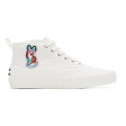 Maison Kitsune White Acide Fox Patch High-Top Sneakers