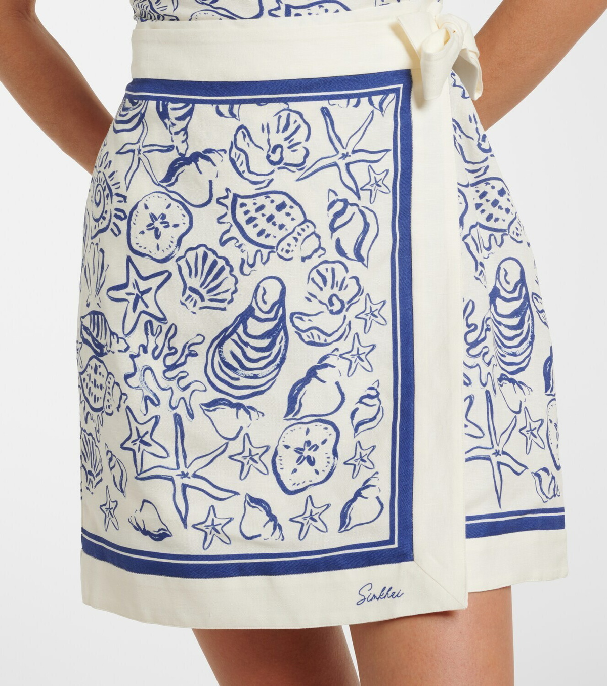 Simkhai Darbie printed linen-blend minidress
