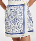 Simkhai Darbie printed linen-blend minidress