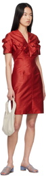 J.Kim Red Smocked Flower Minidress