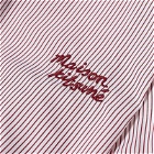 Maison Kitsuné Men's Handwriting Logo Classic Stripe Shirt in White/Red