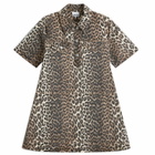 GANNI Women's Print Denim Mini Dress in Leopard