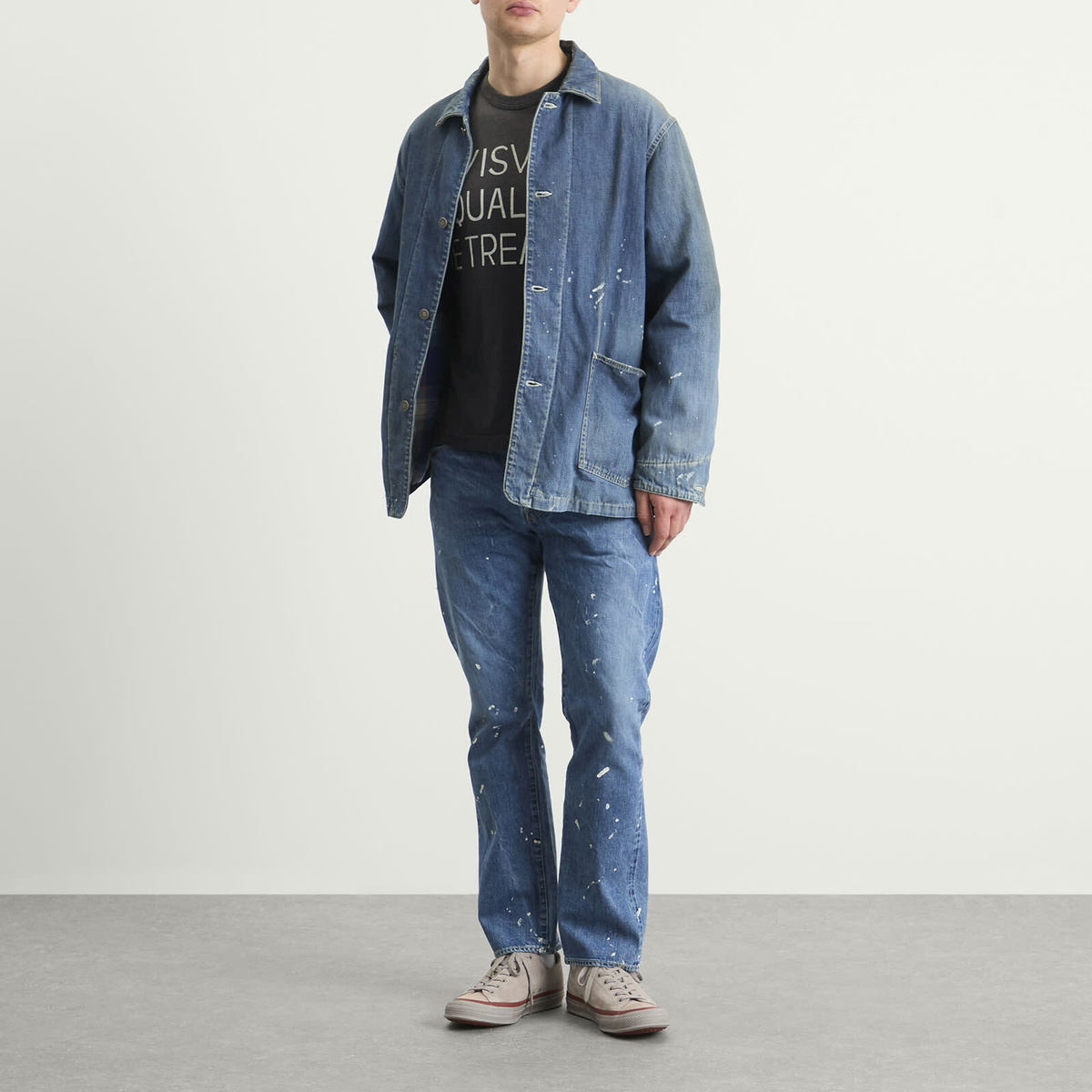 Visvim Men's Social Sculpture DMGD Down Jacket in Indigo Visvim