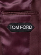TOM FORD - Wool, Mohair and Silk-Blend Twill Suit Jacket - Burgundy