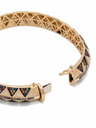 Harwell Godfrey 18K Yellow Gold Chubby Talisman Diamond Bangle Bracelet