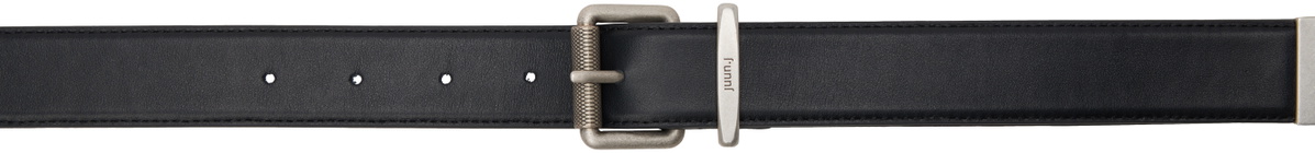 Juun.J Black Logo-Engraved Belt